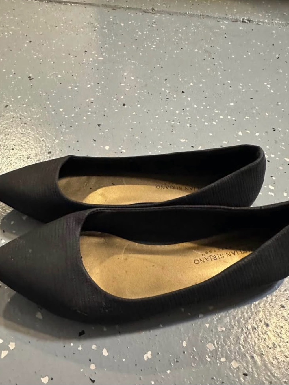 Christian Siriano Black Pointed-Toe Flats